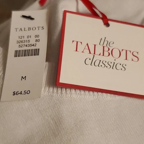 Talbots white button down sweater size M - Picture 7 of 10